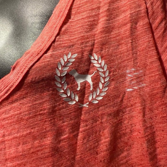 PINK Victoria's Secret Coral V-Neck T-Shirt Short Sleeve Cute Casual Top - Picture 4 of 4